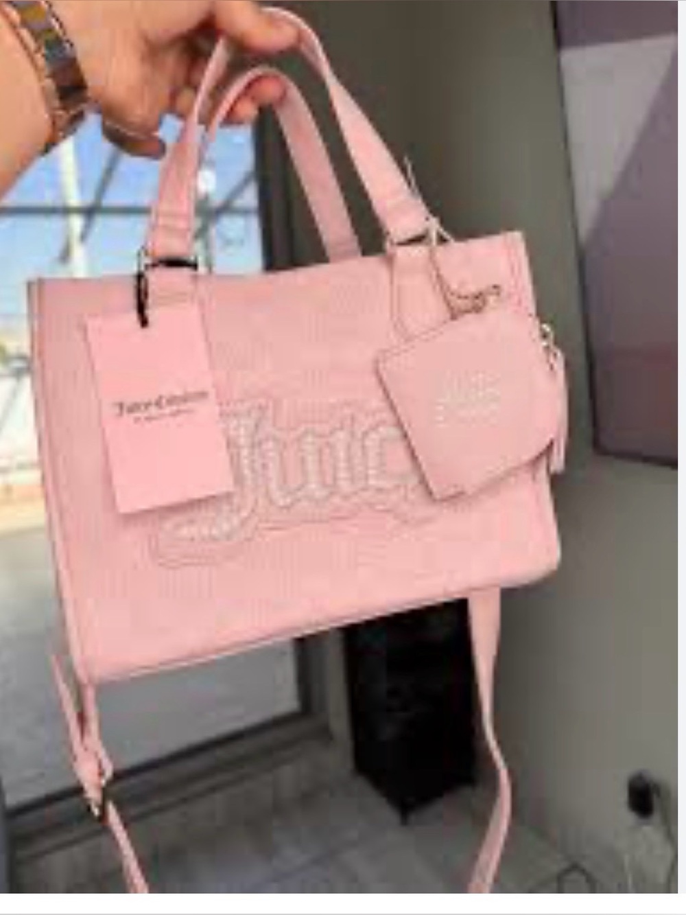 Juicy Couture Blush Pink Tote with Charm new w tags perfect
